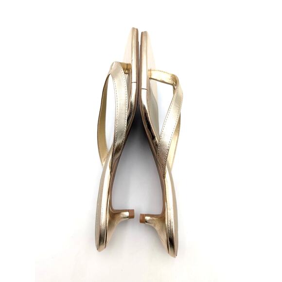Open Edit Tori Kitten Heel Sandals Slip-On Women's Gold Size US8M EU38.5 - Picture 5 of 8